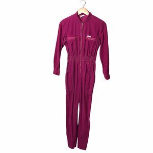 Vintage Saint Germain of Paris Pink Corduroy‎ Jumpsuit S Industrial Mechanic